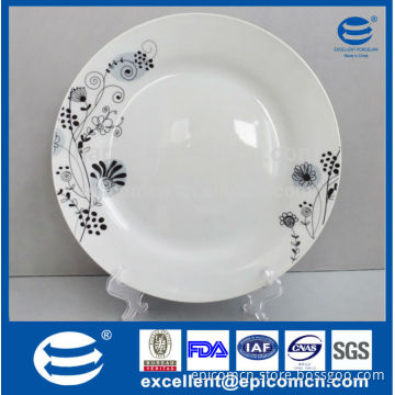 wholesale mass production cheap decal super white porcelain dinner plate 10.5 inch charger plate